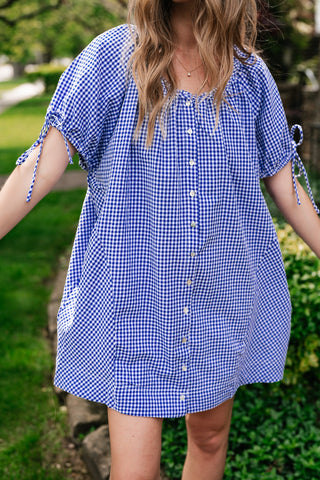 That Girl Gingham Short Sleeve Dress