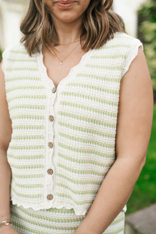 Sunset Stroll Crochet Striped Set