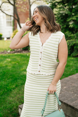 Sunset Stroll Crochet Striped Set