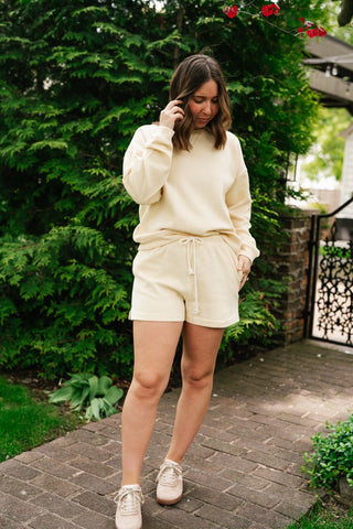 Sunny Side Ribbed Drawstring Set - Top