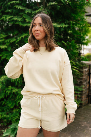 Sunny Side Ribbed Drawstring Set - Top