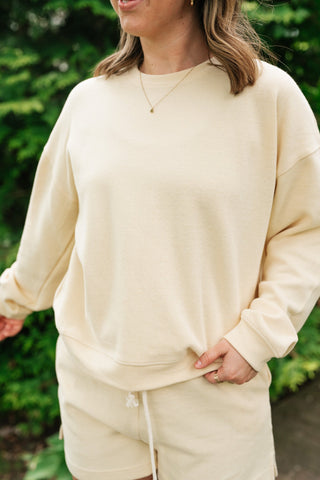 Sunny Side Ribbed Drawstring Set - Top