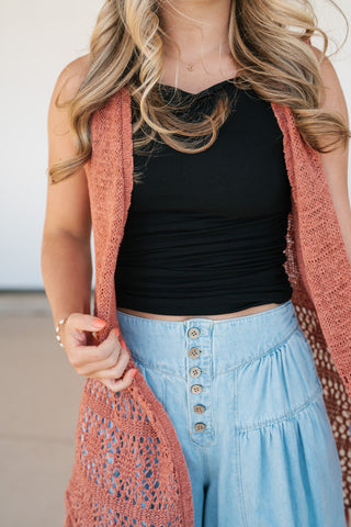 Sunset Open Knit Kimono