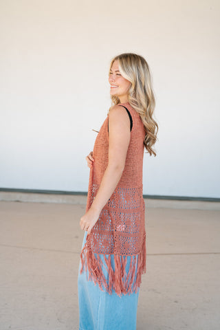 Sunset Open Knit Kimono