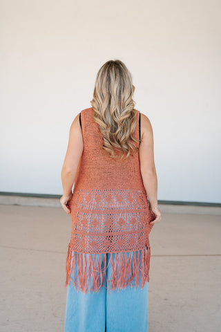 Sunset Open Knit Kimono