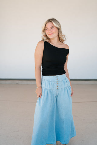 Belle Classic Off The Shoulder Knit Tank
