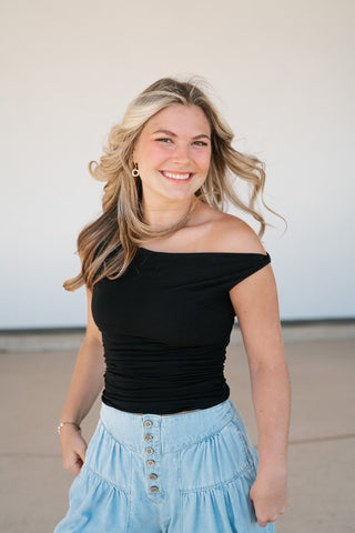 Belle Classic Off The Shoulder Knit Tank