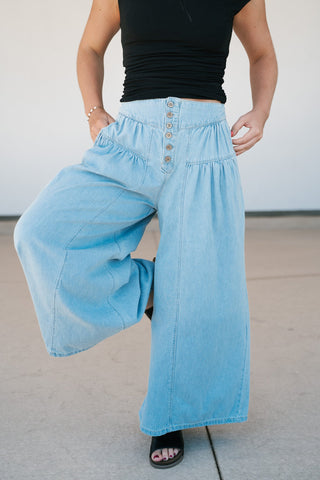 Risen Alyce Ruffle Wide Leg Pant
