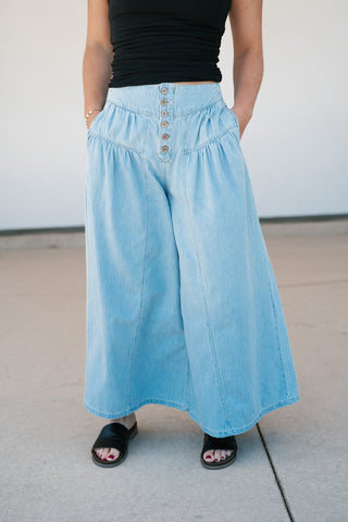 Risen Alyce Ruffle Wide Leg Pant