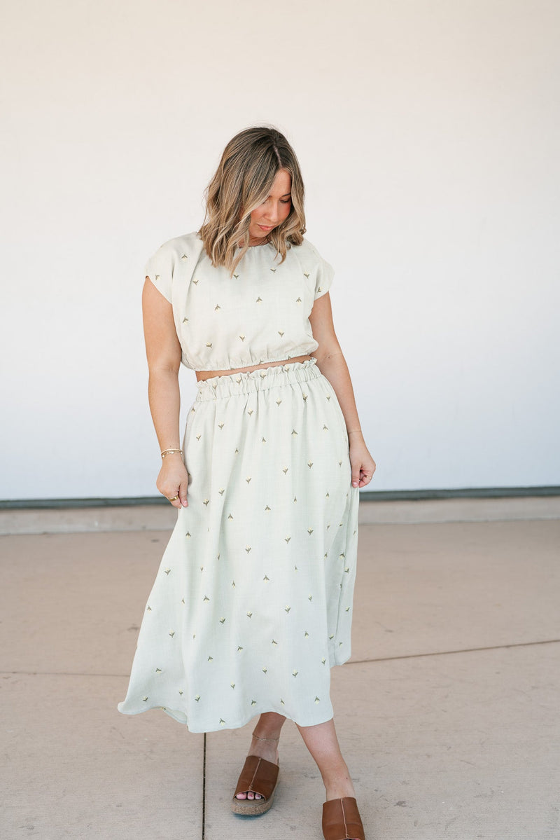 Sage & Petals Embroidered Set