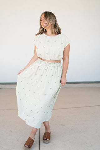 Sage & Petals Embroidered Set