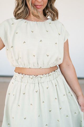 Sage & Petals Embroidered Set