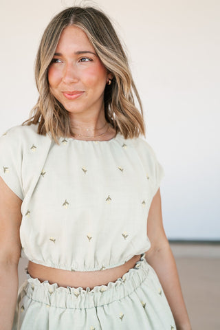 Sage & Petals Embroidered Set