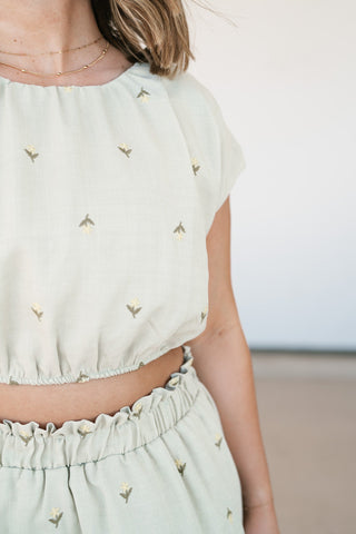 Sage & Petals Embroidered Set