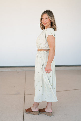 Sage & Petals Embroidered Set
