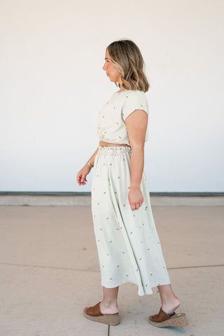 Sage & Petals Embroidered Set