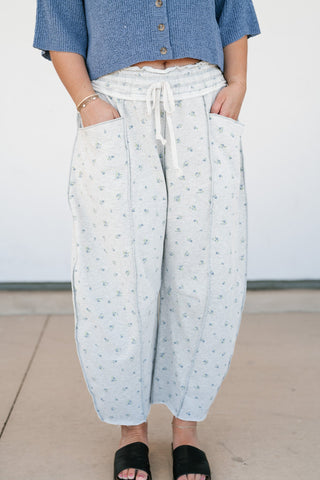 Roll With It Floral Barrel Wide Leg Bottoms
