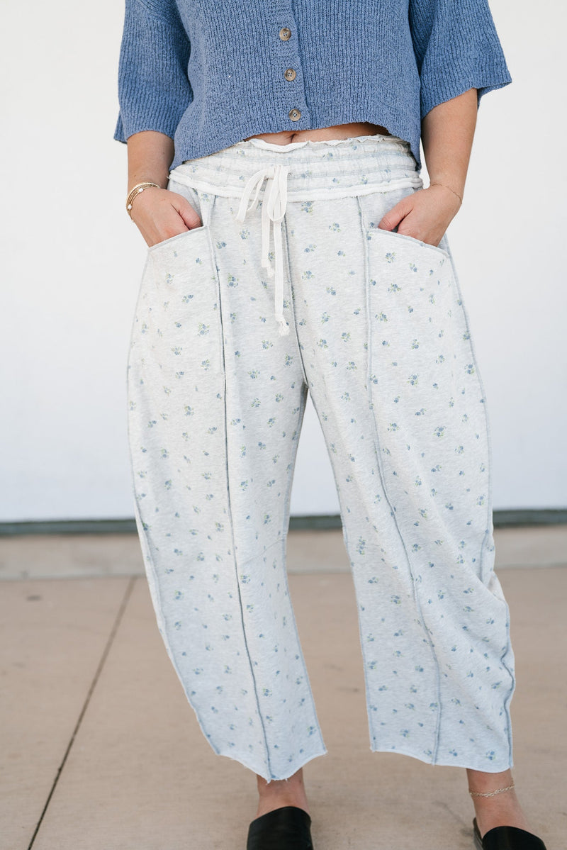 Roll With It Floral Barrel Wide Leg Bottoms