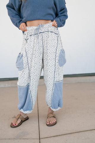 Always the Easy Choice Floral Balloon Pant - Grey