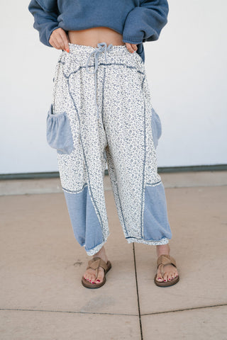 Always the Easy Choice Floral Balloon Pant - Grey