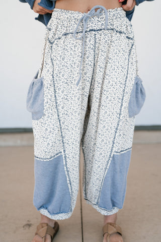 Always the Easy Choice Floral Balloon Pant - Grey