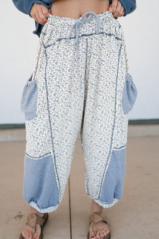 Always the Easy Choice Floral Balloon Pant - Grey