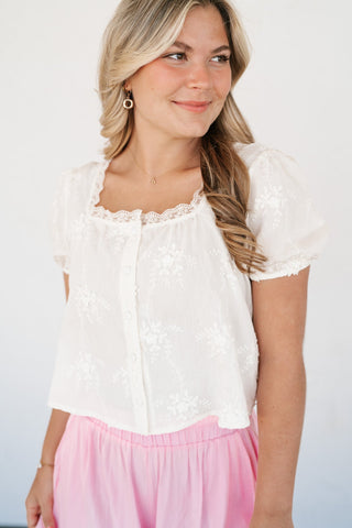 Blooming Grace Embroidered Top