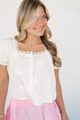 Blooming Grace Embroidered Top