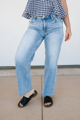 Risen Aria Mid Rise Straight Leg Jean