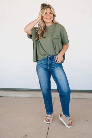 Simple Matter Pocket Front Tee - Olive