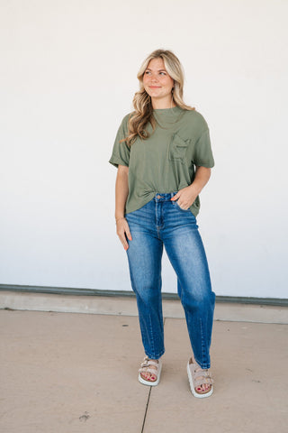 Simple Matter Pocket Front Tee - Olive