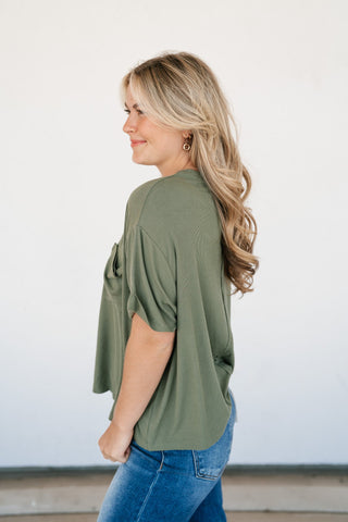 Simple Matter Pocket Front Tee - Olive