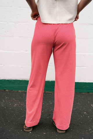 Quinn Pinstriped Pants - Red