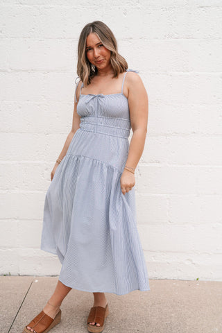 The Hamptons Pinstripe Midi Dress