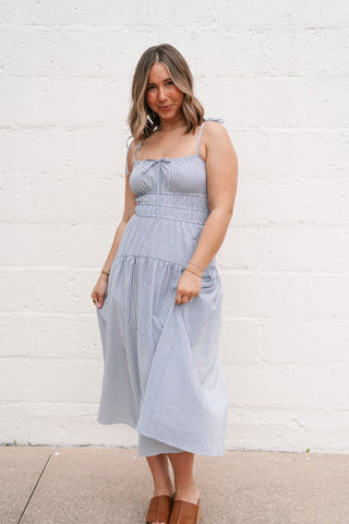 The Hamptons Pinstripe Midi Dress