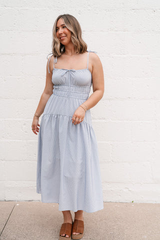 The Hamptons Pinstripe Midi Dress