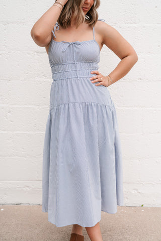 The Hamptons Pinstripe Midi Dress