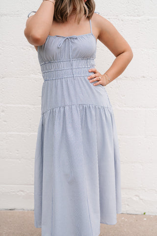 The Hamptons Pinstripe Midi Dress