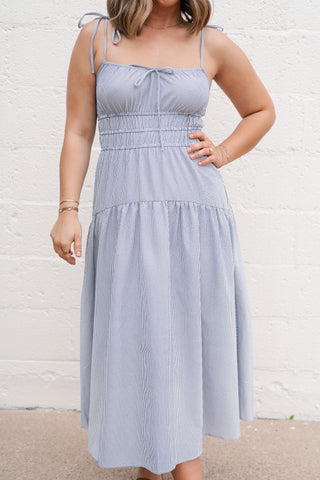 The Hamptons Pinstripe Midi Dress