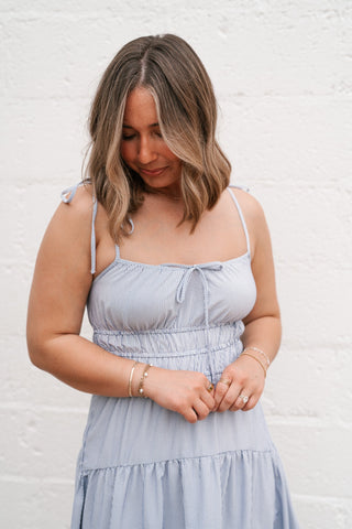 The Hamptons Pinstripe Midi Dress