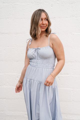 The Hamptons Pinstripe Midi Dress