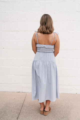 The Hamptons Pinstripe Midi Dress
