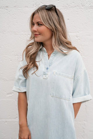 Risen Parker Denim Shirt Dress