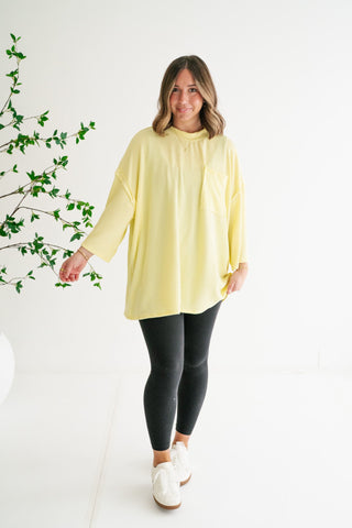 Forever Ideal Ribbed Top - Soft Yellow