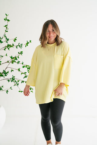 Forever Ideal Ribbed Top - Soft Yellow