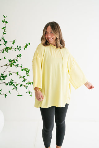 Forever Ideal Ribbed Top - Soft Yellow