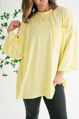 Forever Ideal Ribbed Top - Soft Yellow