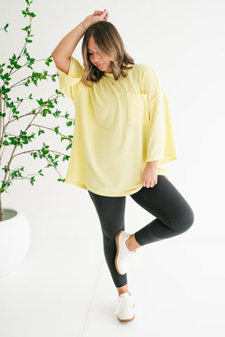 Forever Ideal Ribbed Top - Soft Yellow