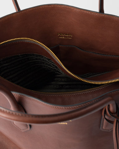 Large leather tote bag