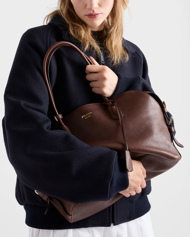 Large leather tote bag